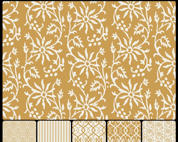 BOMBAY COLLECTION * 08-101 * ANDHERI Star Flower Pattern * 24x24 repeat * Available in hundreds of colors