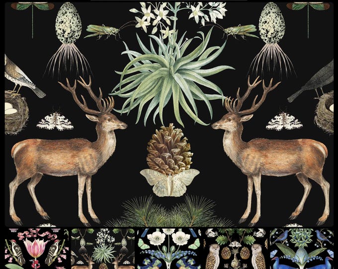 ABUNDANCE COLLECTION WALLPAPER  * 01-119 * Stag & Crow * 12x18 Repeat
