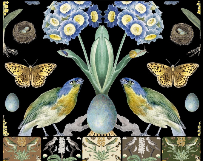 ABUNDANCE COLLECTION WALLPAPER  * 01-103 * Cornflower Blue * 12x18 Repeat