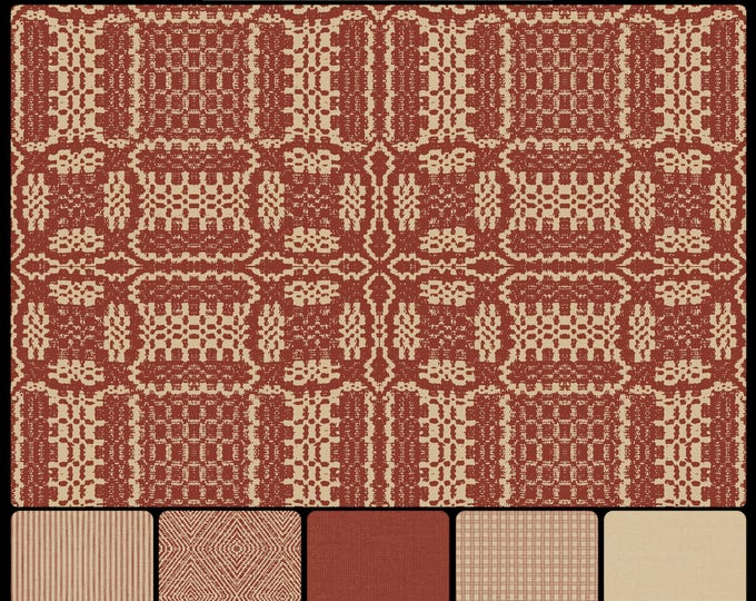 AMERICAN COVERLET COLLECTION * 02-107 * Georgetown Coverlet Pattern c.1858  Design Inspired by Antique Coverlet Fragment from 1858