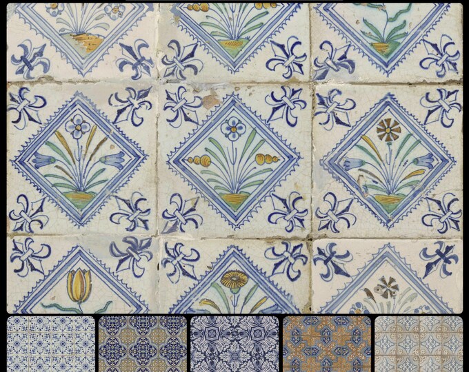 ANCIENT TILES *13-108 * MARSEILLE Inspired by Ancient Tile fragments