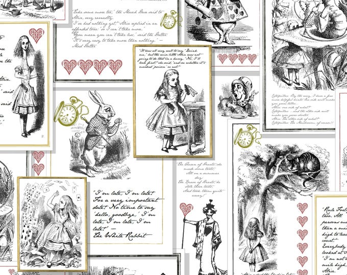 ALICE in WONDERLAND * In Frames style * 24x24 repeat