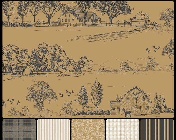 FARMHOUSE COLLECTION * 05-101 * Farm Toile * 24x24 repeat * Available in any color