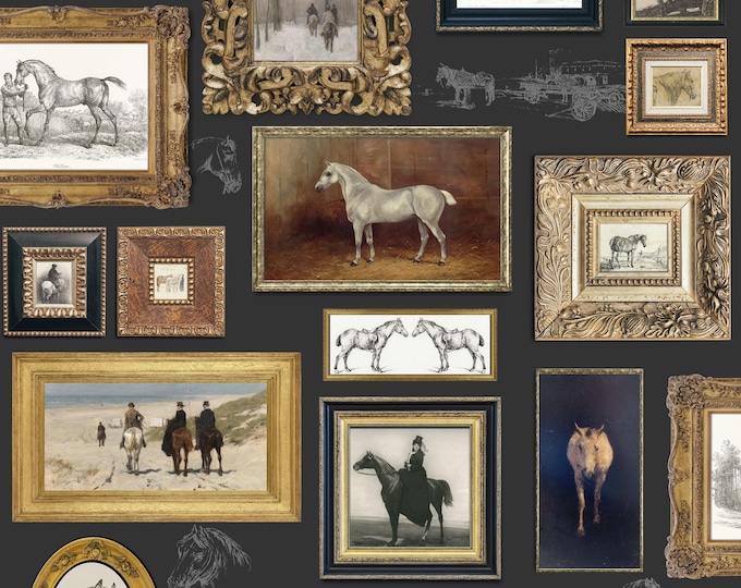 EQUESTRIAN GALLERY WALLCOVERING * 24x24 repeat