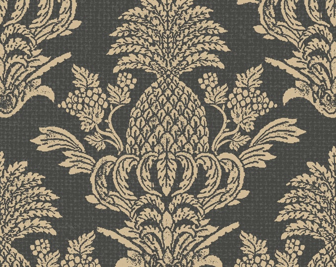 PINEAPPLE & GRAPES WALLPAPER *  Amazing Design Inspired by Antique Coverlet