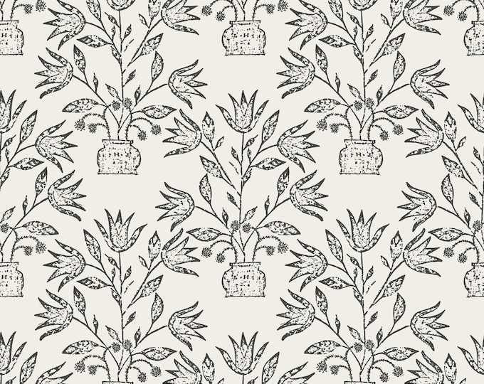 FARMHOUSE COLLECTION * FOLKART Floral Sketch in 9 Color Ways * 24x24 repeat