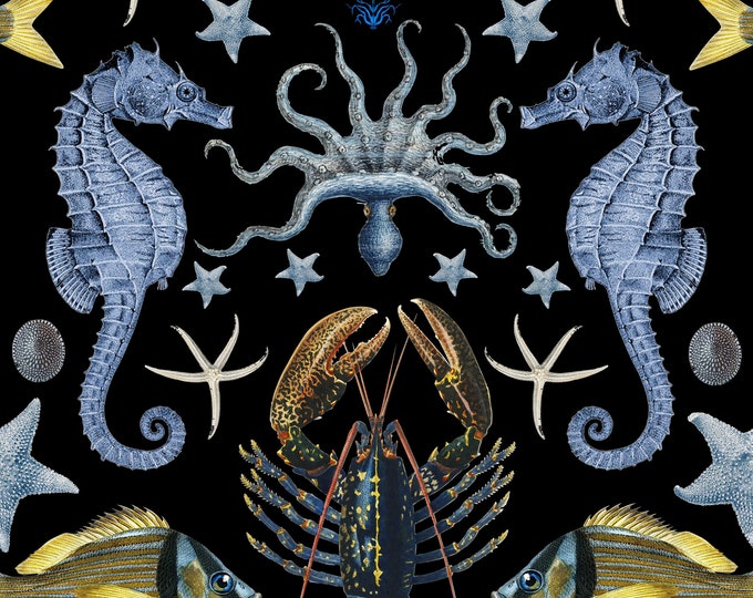 ABUNDANCE OCEANA WALLPAPER Collection in Blue * 24x36 repeat