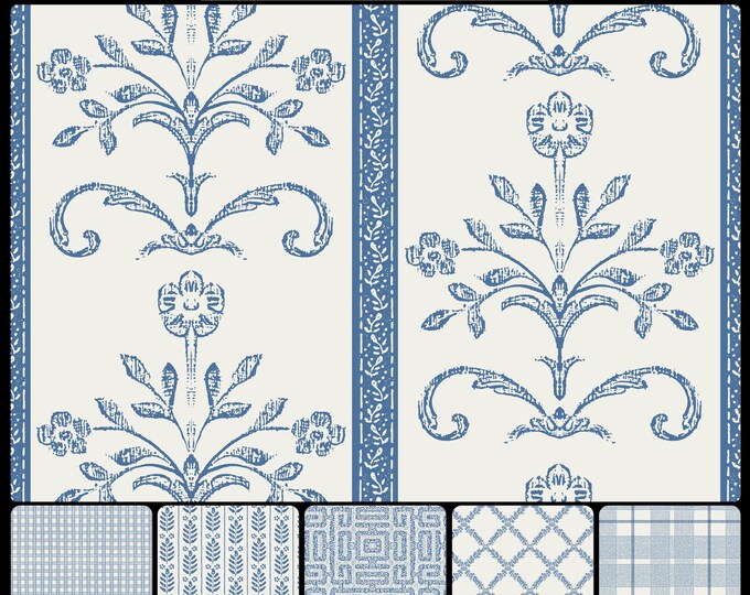 COTTAGE SKETCHBOOK Collection * 11-101 * CLEMENTINE * 24x24 repeat * Country * Farmhouse * Cottage * Antique * Artsy * Sketch * Rustic *