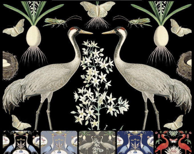 ABUNDANCE COLLECTION WALLPAPER  * 01-110A * Greys on Black * 12x18 Repeat