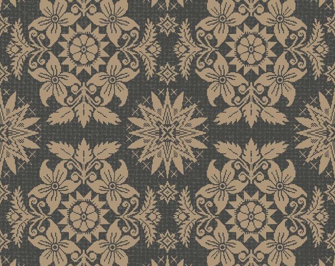 FRANKLIN COVERLET WALLPAPER c.1834 *  Design Inspired by Antique Coverlet from 1834