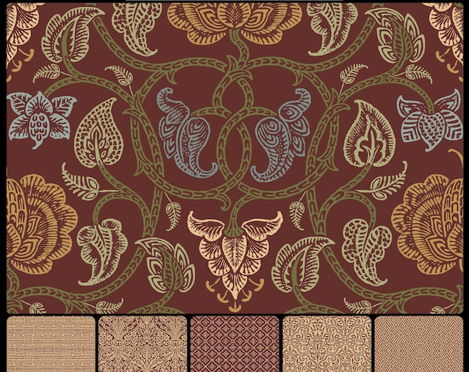 TRADITIONS Collection * 04-120 * JACOBEAN TAPESTRY * 24X24 Repeat * Traditional wallpaper & fabrics * choose any color pallet *