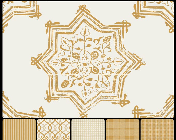 BOMBAY CoLLECTION * 08-123 * STAR of INDIA Pattern in any custom color * 24x24 repeat