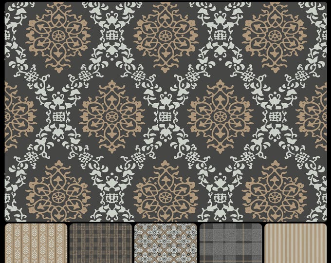 FOLKSIE COLLECTION *  18-122 * Fancy Pantry * 24x24 repeat * Country *  Wallpaper * Fabrics * Folk Art * Farmhouse * Cottage *