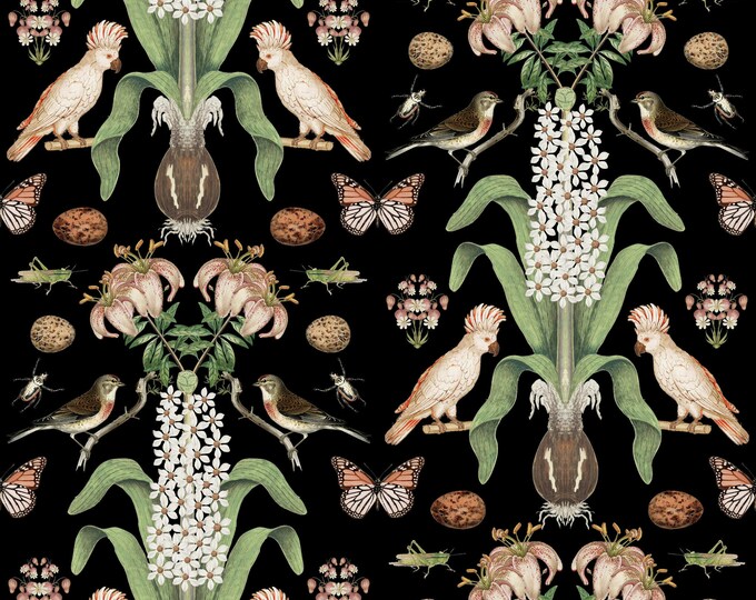 ABUNDANCE COLLECTION WALLPAPER  * Peachy Parrot * 12x18 Repeat