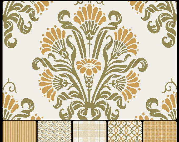 BOMBAY COLLECTION * 08-136 * ARCOT Pattern in 9 Color Ways * 24x24 repeat Available in hundreds of colors