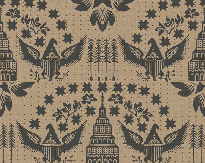 DOWNING COVERLET WALLPAPER *  Antique Design Inspired by Antique Coverlet from Emily Downing, Circa 1822