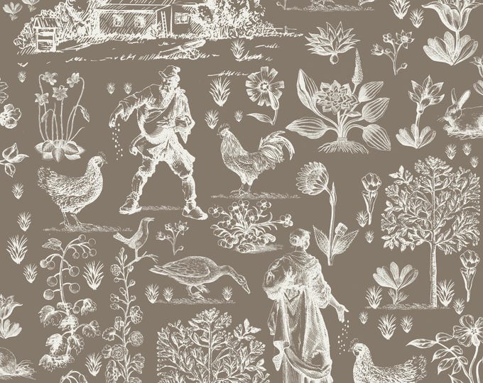 FARMHOUSE COLLECTION * CHICKEN Farmers in 9 Color Ways * 24x24 repeat