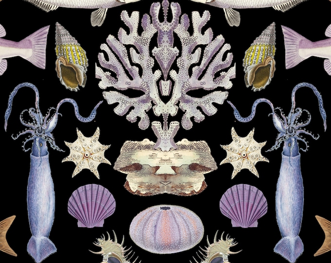 ABUNDANCE OCEANA WALLPAPER Collection in Purple * 24x36 repeat