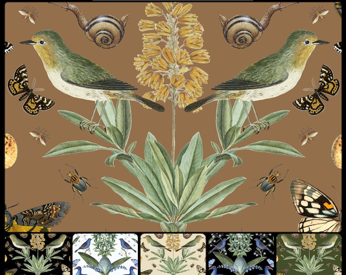 ABUNDANCE COLLECTION WALLPAPER  * 01-101B * Birdcage on Mustard * 12x18 Repeat