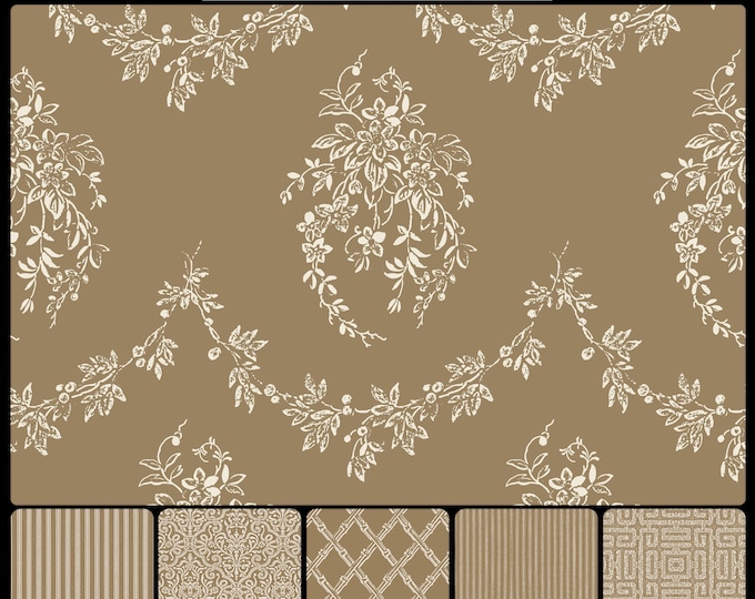 COTTAGE SKETCHBOOK Collection * 11-104 * LUNA * 24x24 repeat * Country * Farmhouse * Cottage * Antique * Artsy * Sketch * Rustic *