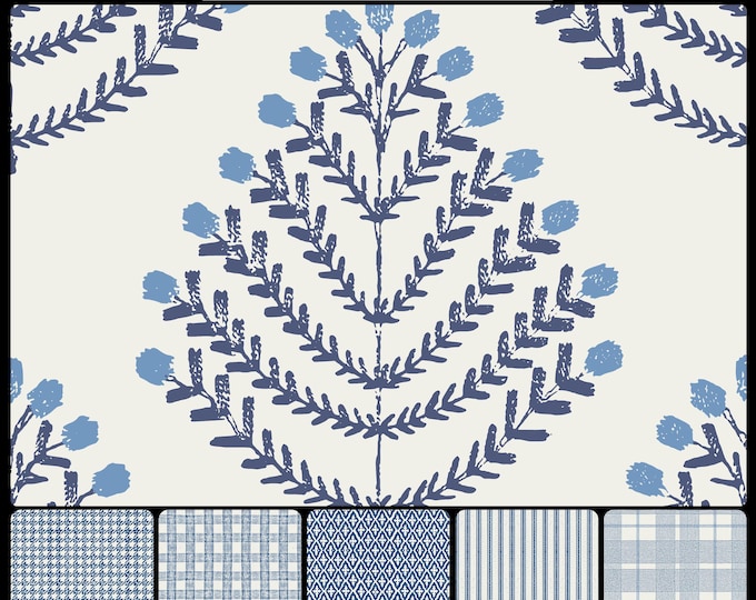 FOLKSIE COLLECTION *  18-104 * Flame Tree * 24x24 repeat * Country Kitchen *  Wallpaper * Fabrics * Folk Art * Farmhouse * Cabin * Cottage