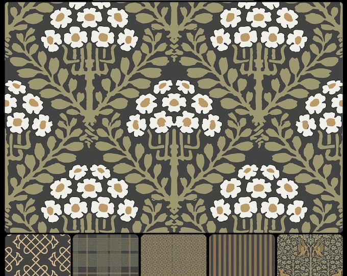 TRADITIONS Collection * 04-106 * ESPERANZA * 24X24 Repeat * Traditional wallpaper & fabrics * choose any color pallet *