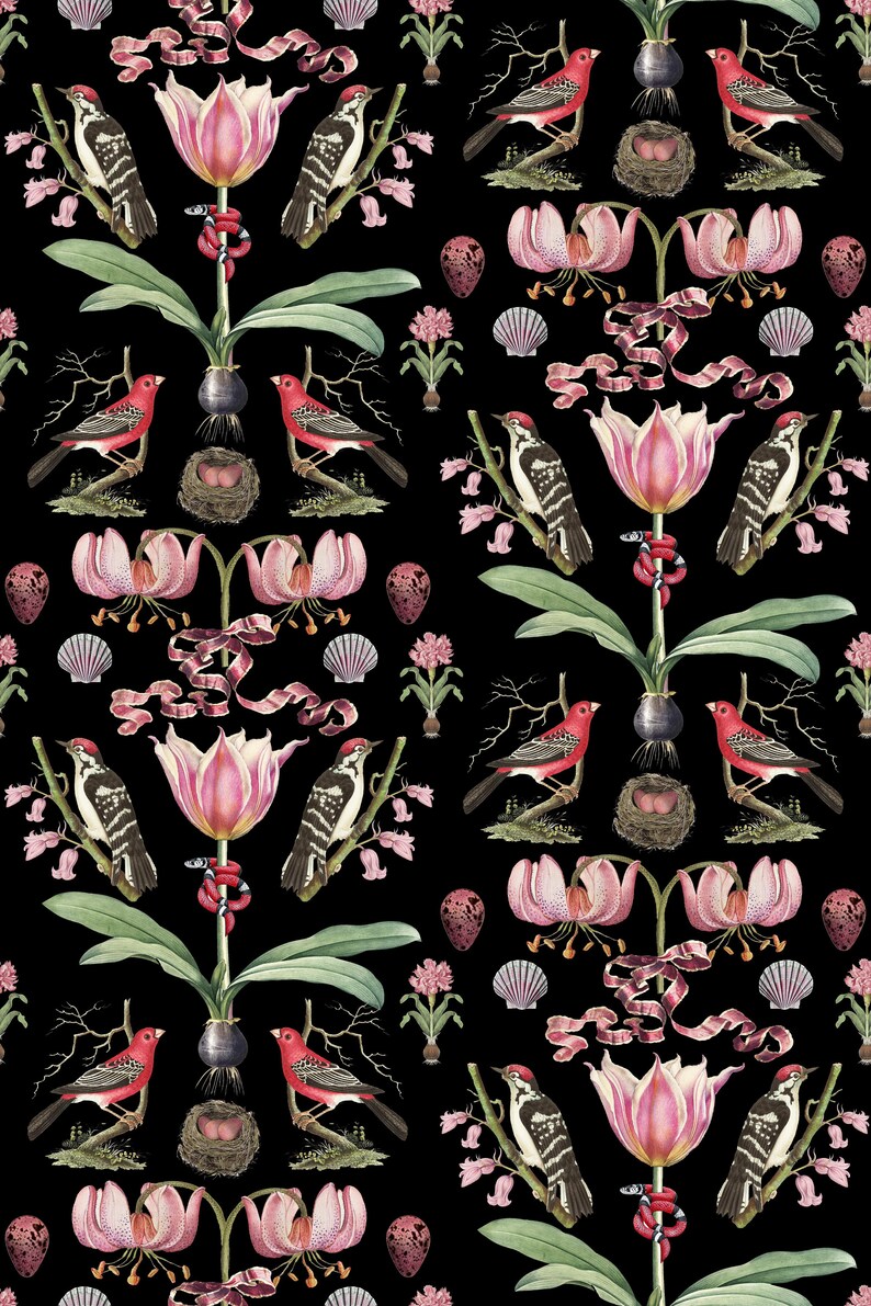 ABUNDANCE COLLECTION WALLPAPER Pinks 12x12 or 24x24 Repeat Style - Etsy