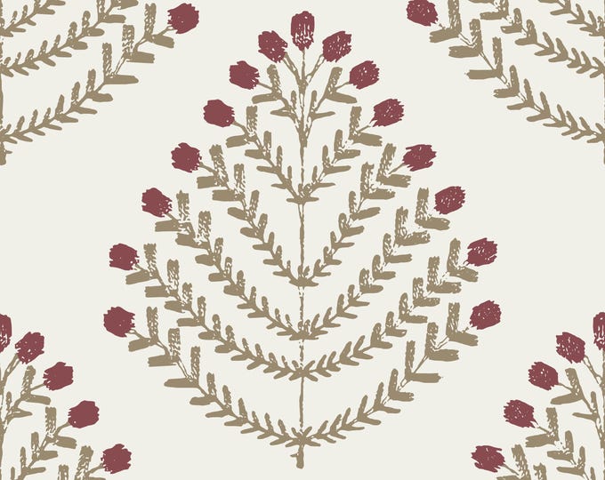 FOLKSIE COLLECTION *  18-104 * Flame Tree * 24x24 repeat * Country Kitchen *  Wallpaper * Fabrics * Folk Art * Farmhouse * Cabin * Cottage