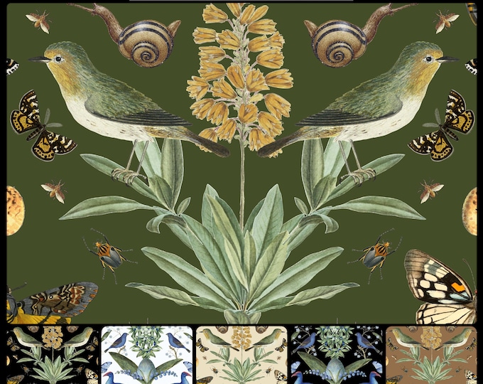 ABUNDANCE COLLECTION WALLPAPER  * 01-101C * Birdcage on Green * 12x18 Repeat * Victorian Wallpaper