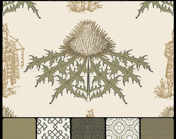 ENGLISH Cottage Collection * 03-101 * AYE LASSIE * Thistle * Cottage * Lodge * Country * Scottish * Bagpipes * Clan  * Castle * Highlands