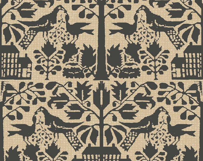 QUAKERTOWN COVERLET WALLPAPER *  Amazing Design Inspired by Antique Coverlet Fragment