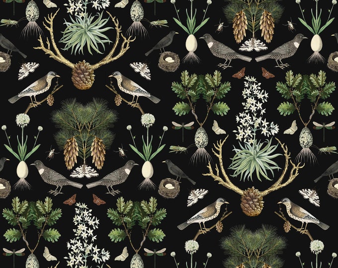 ABUNDANCE COLLECTION WALLPAPER  * Black Crow Manor * 12x18 Repeat