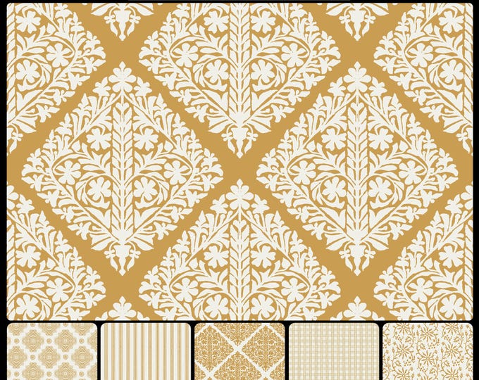 BOMBAY COLLECTION * 08-119 * YELANANKA Indian Diamond Pattern in 9 Color Ways * 24x24 repeat