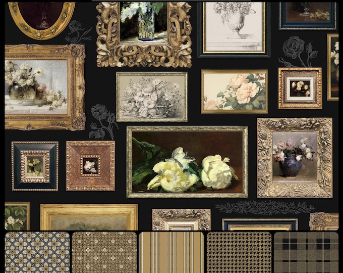 GALLERIA Collection * 10-102 * WHITE Gallery on Black * 24x24 repeat