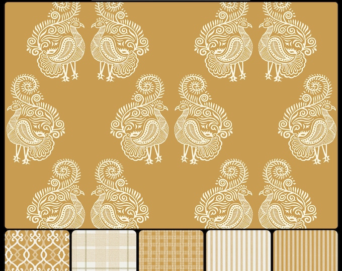 BOMBAY CoLLECTION * 08-122 * INDIAN PEACOCK * 24x24 repeat * Available in hundreds of colors