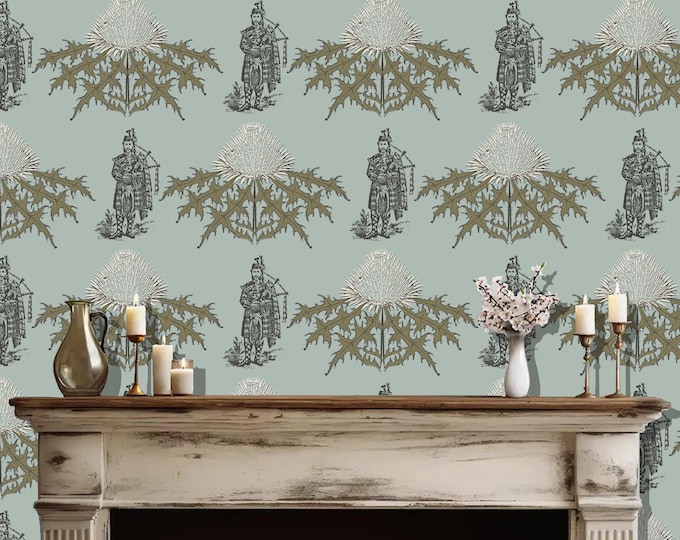 ENGLISH Cottage Wallpaper Collection * AYE LASSIE * Thistle * Cottage * Lodge * Country * Scottish * Bagpipes * Clan  * Castle * Highlands