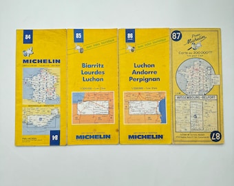 Vintage Collection of Michelin Maps – 1970s to 1990s
