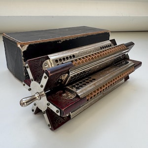 Sällsynt Hohner Vintage Munspel Sextett 52/240 M 1950-tal Tillverkad i Tyskland med Originalkartong
