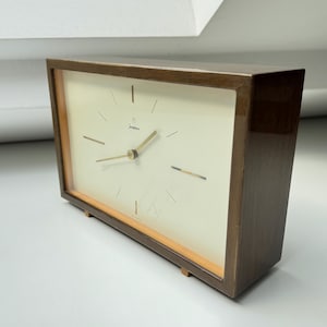 Vintage Junghans Rectangular Wooden Mechanical Clock – 1950s-1960s