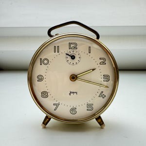 Vintage Japy Alarm Clock with Golden Rim - 1970s