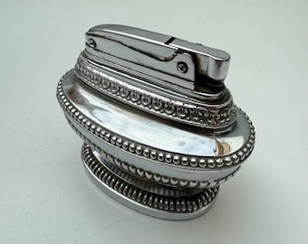 Vintage Silver-Toned Table Lighter – Helena Petrol Lighter