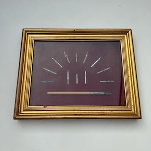 Vintage Nibs Display in Decorative Frame