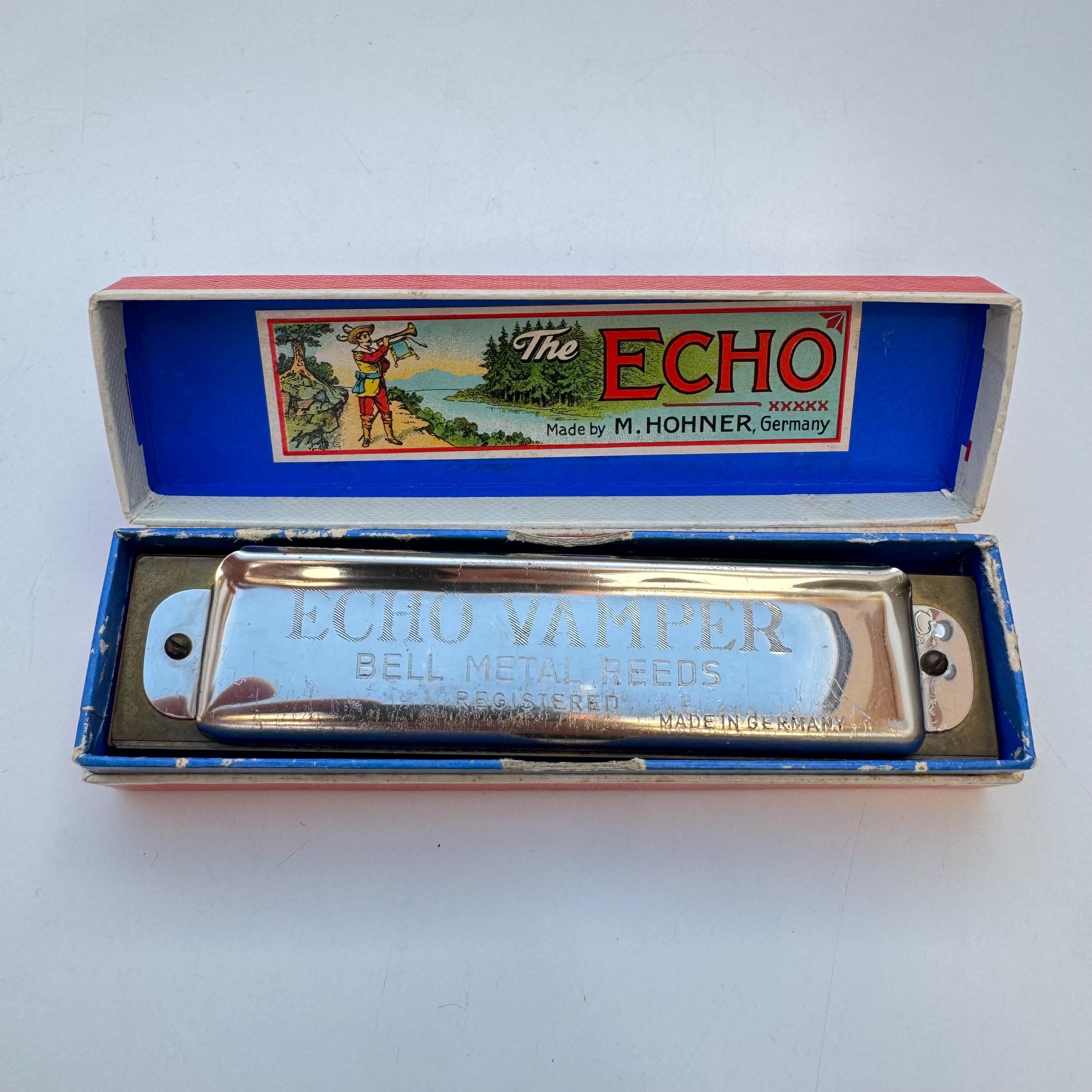 ビンテージ M.HOHNER ホーナー Echo Vamperハーモニカ Vintage Hohner Echo Vamper Bell Metal Reed Harmonica - Key of G - Etsy