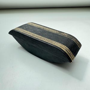 Carta assorbente per inchiostro vintage in pelle / Pelle nera con dettagli dorati / Classico accessorio da scrivania / Decorazione da ufficio da collezione