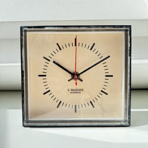 Vintage Electronic Wall Clock by Georg Rauscher | Regensburg Germany | 20th Century Industrial Electric Clock