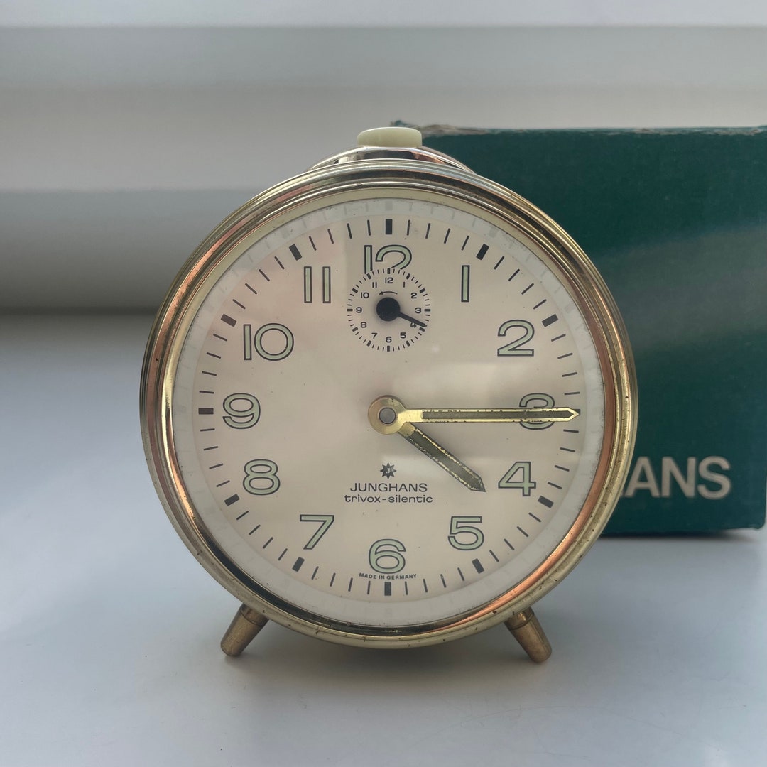 Vintage Junghans Trivoxsilentic Alarm Clock Green Mint Condition Etsy