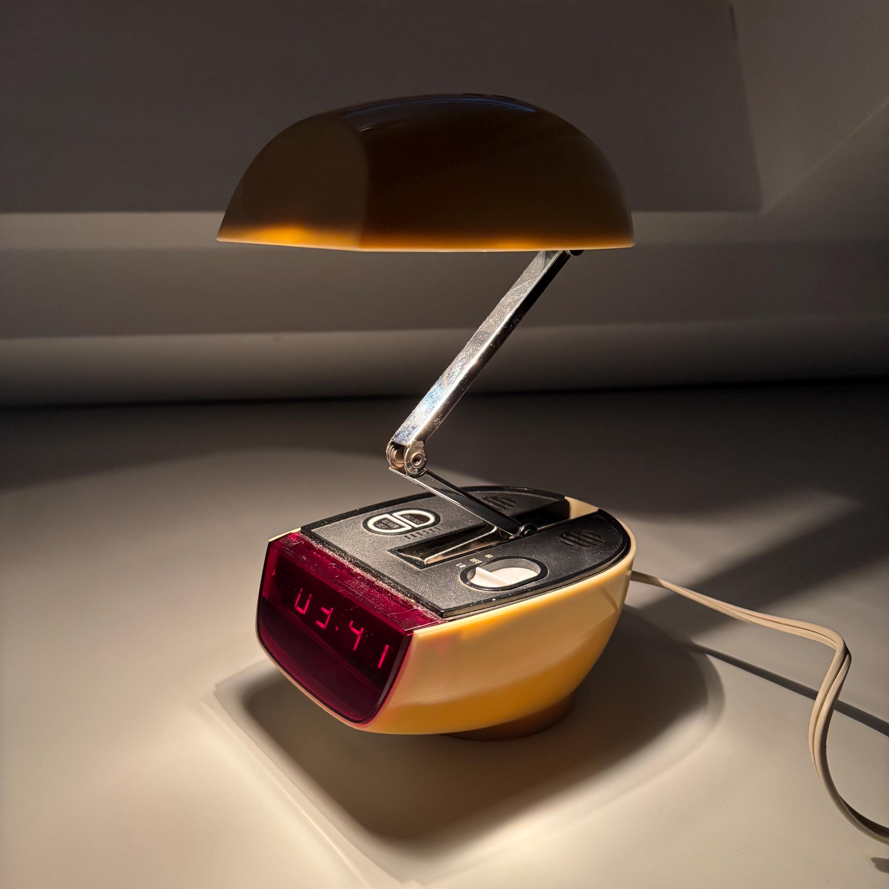 Vintage 1970s Zeitlicht Folding Desk Lamp With Clock – Retro