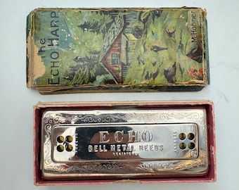 ヴィンテージ Hohner Echo Bell メタルリードハーモニカ – オリジナル