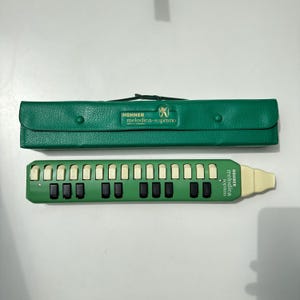 Vintage Hohner Soprano Melodica Harmonica/flute - Green, 1970s