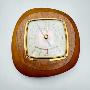 Vintage Sundo Wooden Barometer with Thermometer - 1963